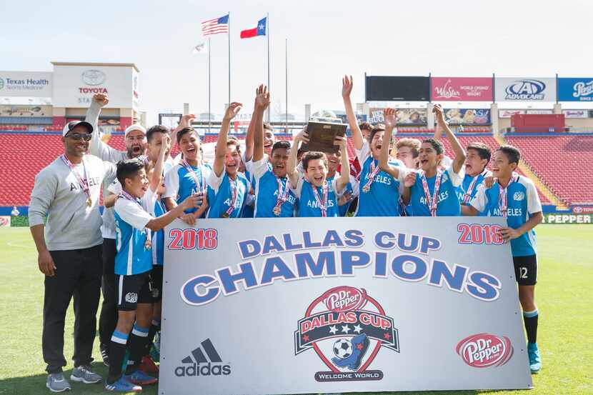 El equipo Angeles Soccer Elite, U14, campeones de la Dallas Cup en 2018.