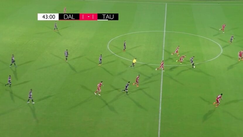 Not offside on Tauro's second goal.