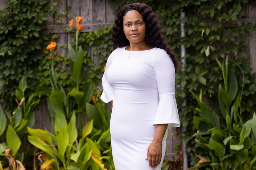 Maxine Davis in her backyard of her home in Arlington on Thursday, July 1, 2021. She...