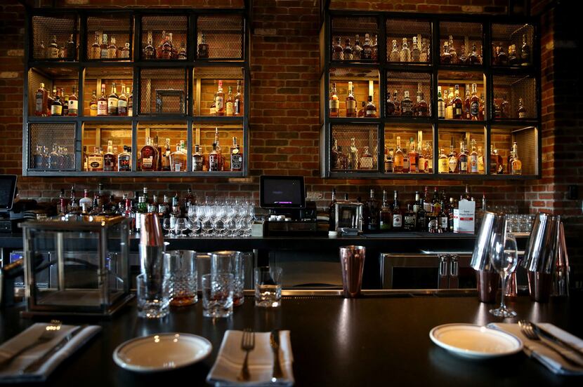 The whiskey lounge at Haywire in Plano is located on the first floor.