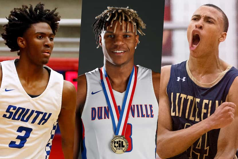 From left to right: Tyrese Maxey (South Garland), Jahmi'us Ramsey (Duncanville) and RJ...