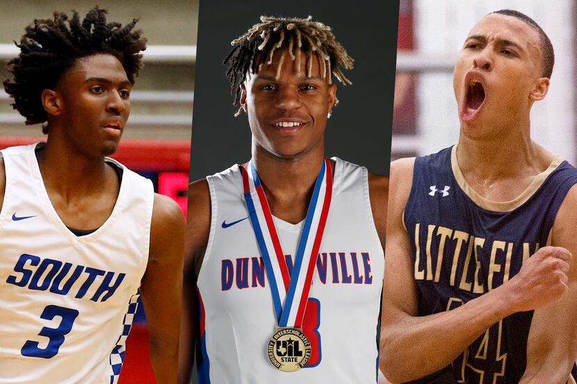 From left to right: Tyrese Maxey (South Garland), Jahmi'us Ramsey (Duncanville) and RJ...