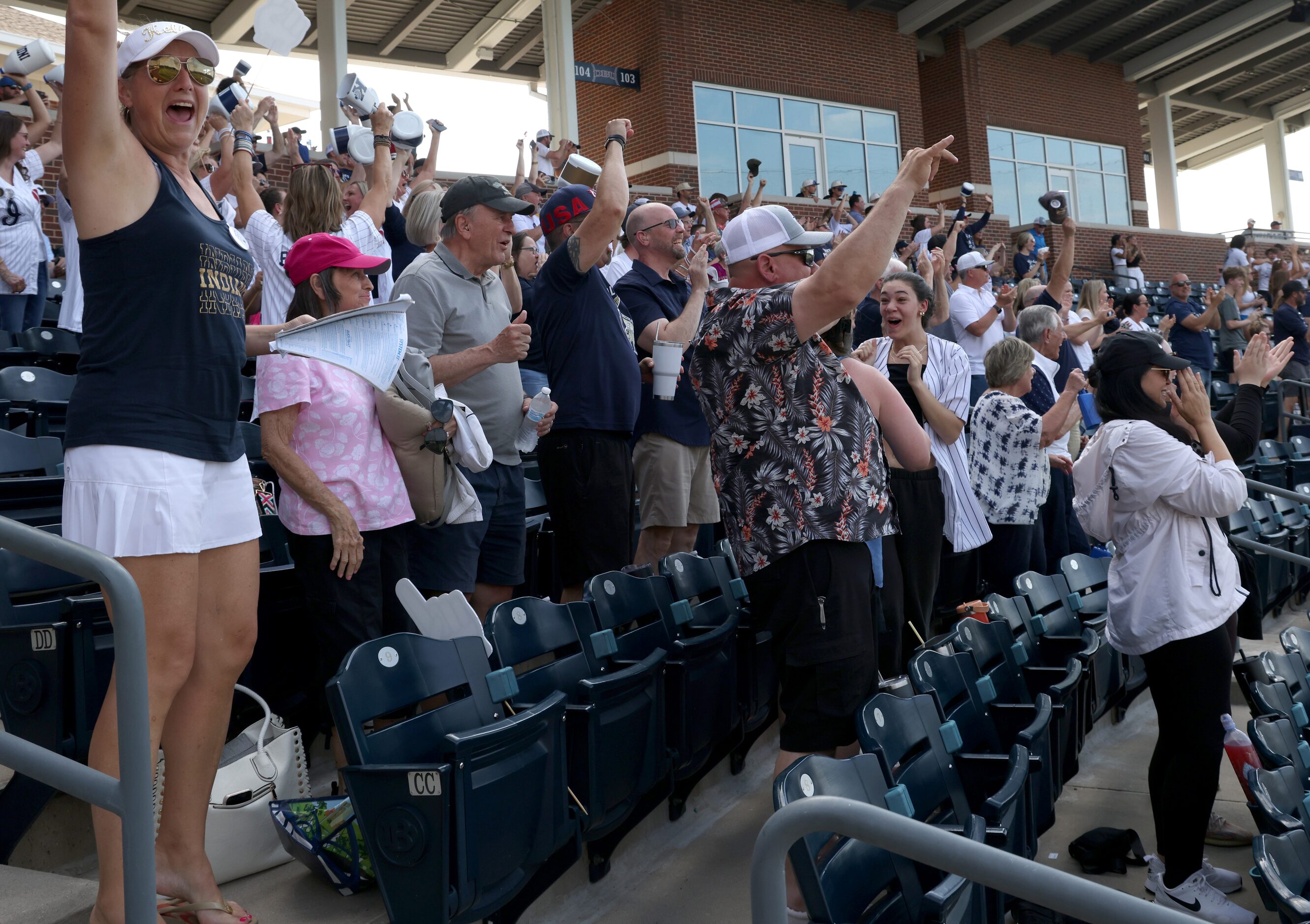 Keller fans erupt after Indians designated hitter slammed a 2-run home run in the bottom of...