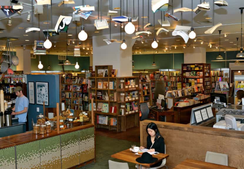  McNally Jackson Books has a cheery upstairs cafe — complete with books artfully hanging...