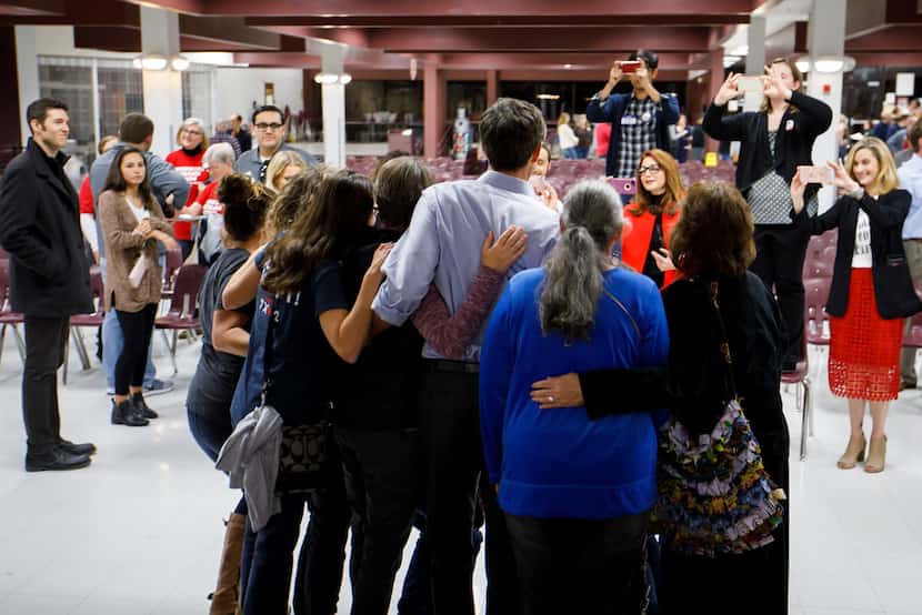 U.S. Rep. Beto O'Rourke (D-El Paso) posed for photos with supporters after he addressed a...