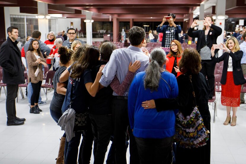 U.S. Rep. Beto O'Rourke (D-El Paso) posed for photos with supporters after he addressed a...