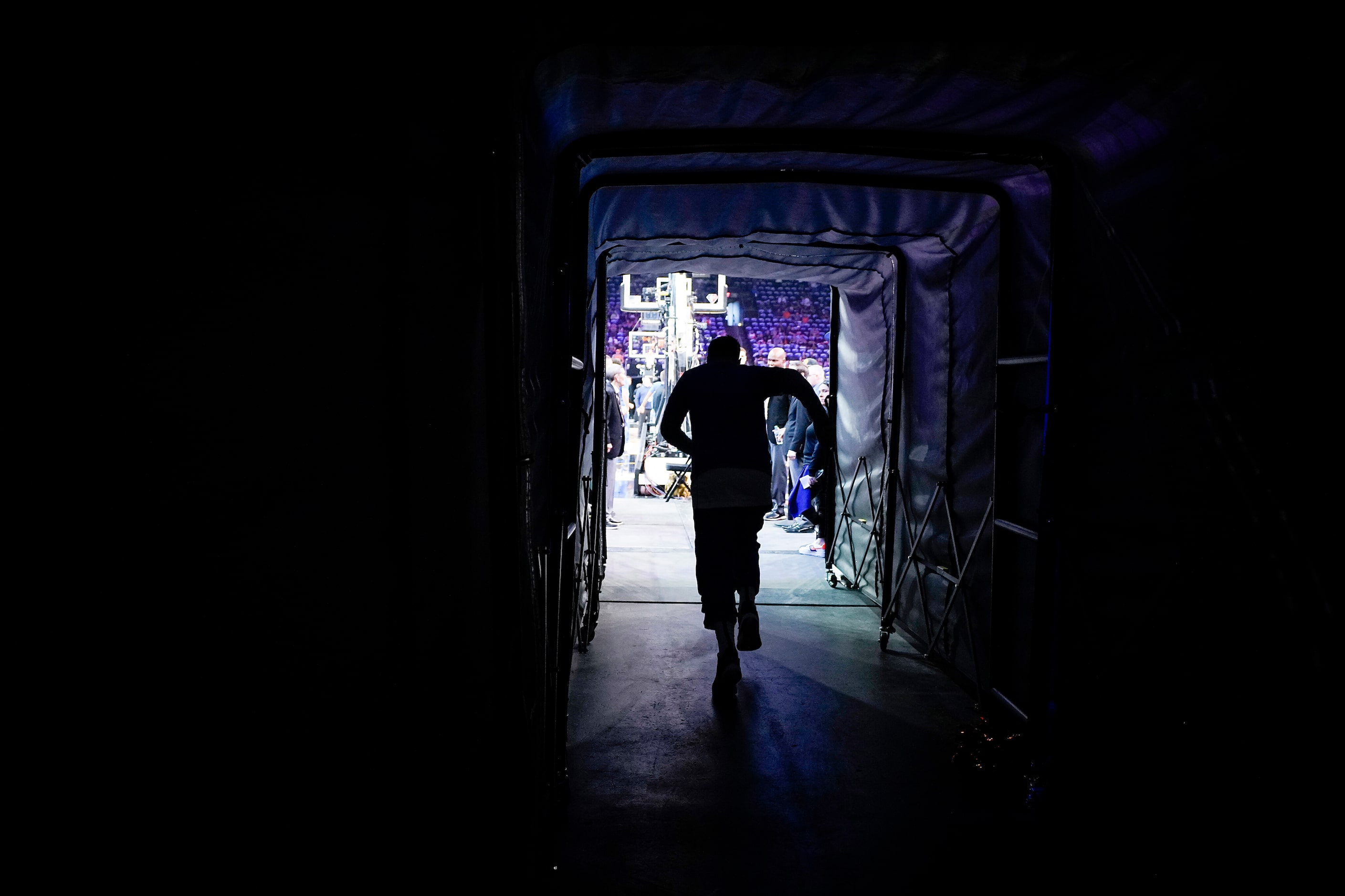 Dallas Mavericks guard Luka Doncic takes the court before Game 7 of an NBA second round...