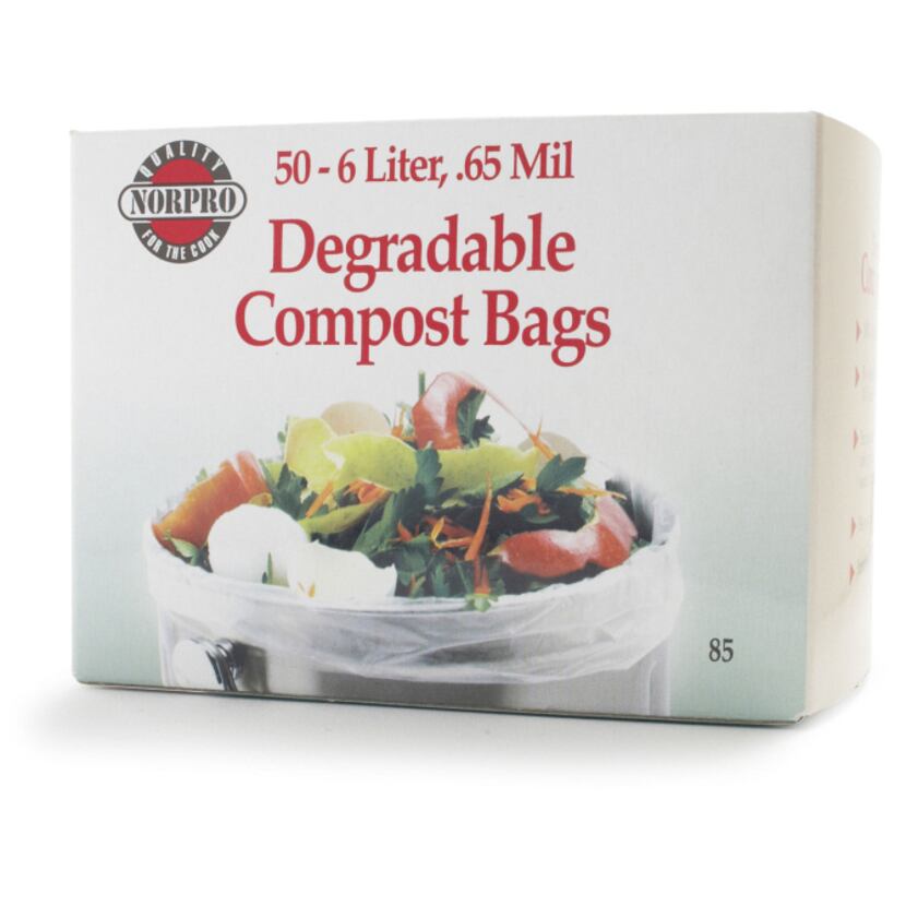 Norpro degradable compost bags are available at Sur La Table stores.