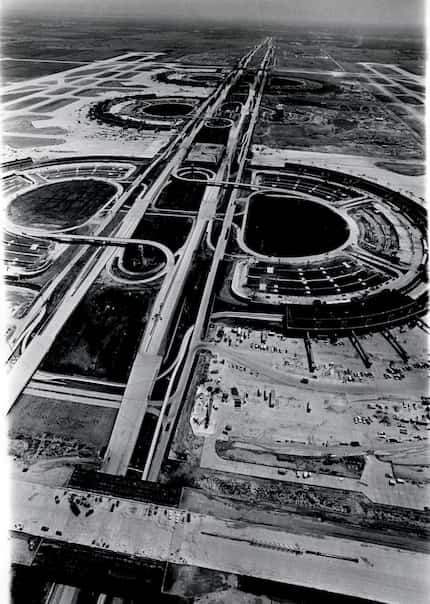 Shot September 10, 1973 - Construction continues on the Dallas Fort Worth Regional Airport.
