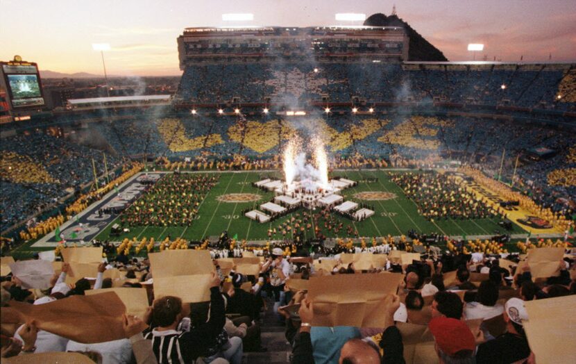 Half time from the stands at Super Bowl XXX