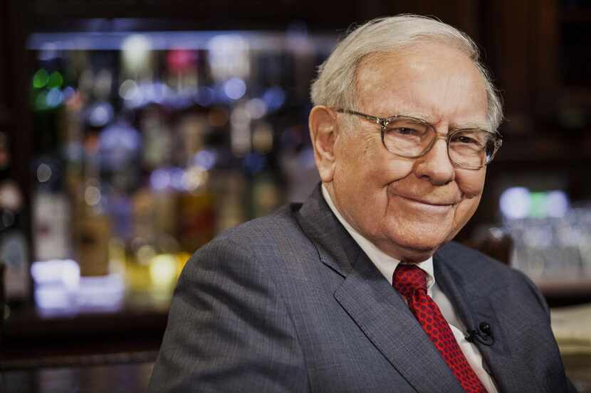 Warren Buffett, chairman and chief executive officer of Berkshire Hathaway Inc., during a...