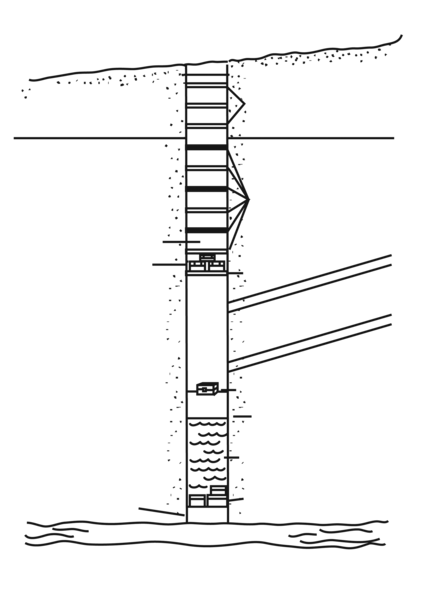 Diagram of the Oak Island money pit off Nova Scotia. (Atlas Obscura)