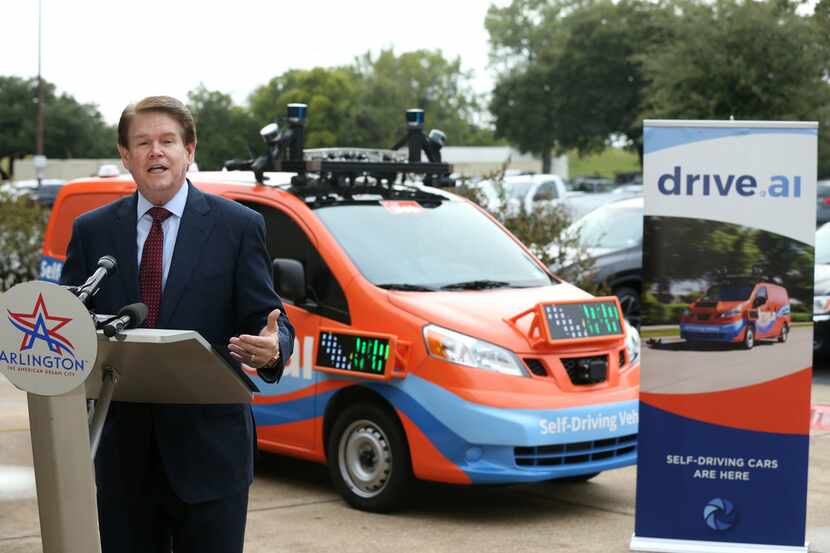 Arlington Mayor Jeff Williams talks about the debut of driverless vehicles in Arlington this...