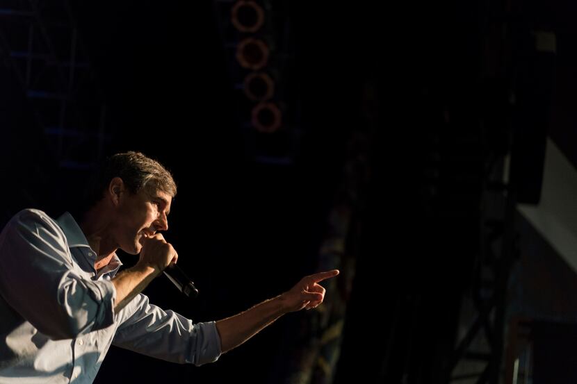 Rep. Beto O'Rourke (D-Texas), the Democratic challenger to Sen. Ted Cruz (R-Texas), at the...