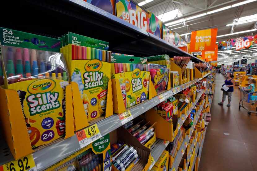 This is a display of scented markers and crayons in a Walmart in Pittsburgh, Thursday, July...