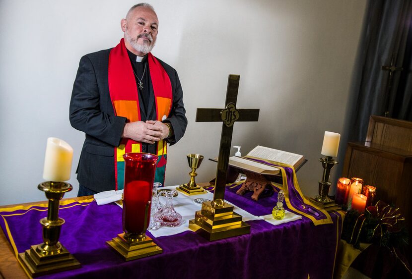 Pastor Curtis Smith poses for a photograph at Trinity Metropolitan Community Church in Grand...