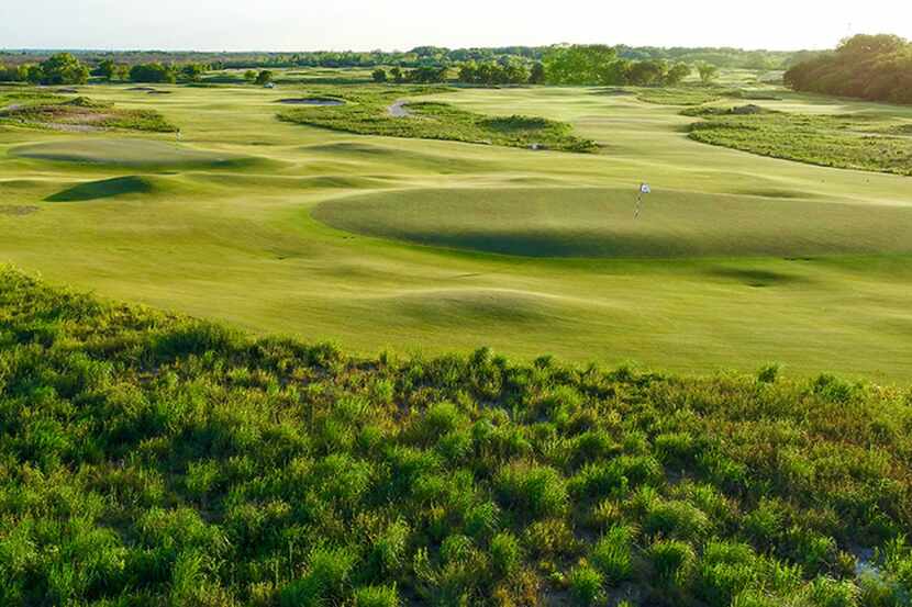 The green fairways of Trinity Forest Golf Club in Dallas, which uses new Trinity Zoysia turf...