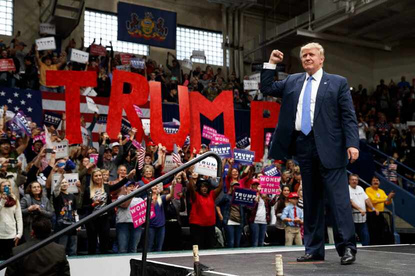 Foto de archivo de Donald Trump haciendo campaña en 2016 en Johnstown, Pennsylvania.