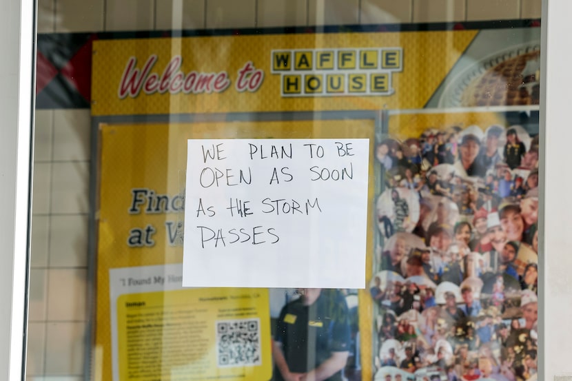 A sign on a closed Waffle House on Highway US 19 in anticipation of Hurricane Milton on...