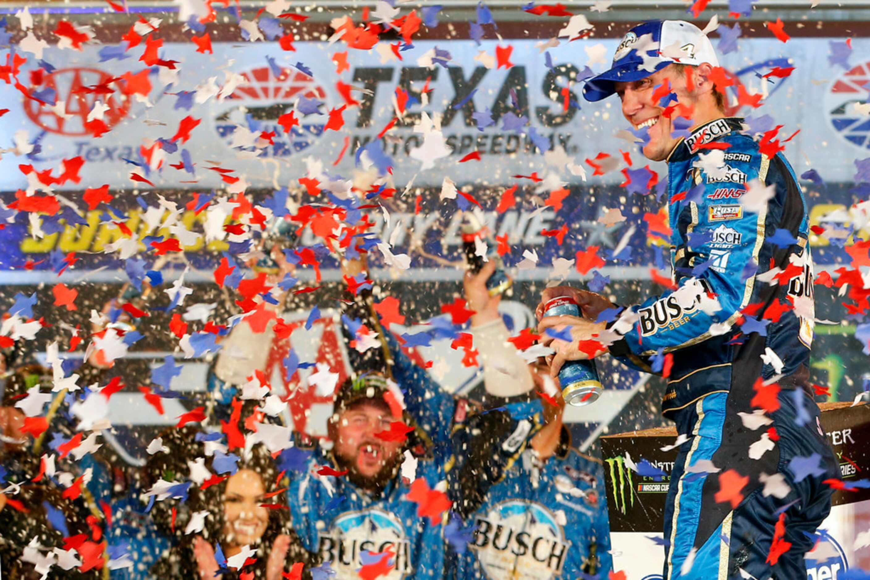 FORT WORTH, TEXAS - NOVEMBER 03: Kevin Harvick, driver of the #4 Busch Beer/Ducks Unlimited...