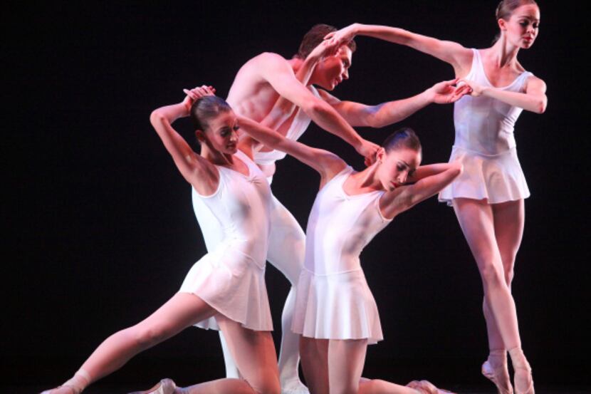 Dancers with the Texas Ballet Theater performed George Balanchine's "Apollo" Thursday...