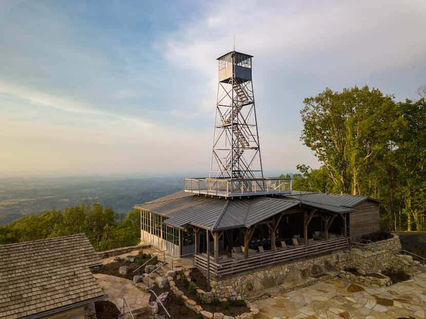 The Firetower restaurant is nearly a 1.5-mile hike from the Blackberry Mountain resort —...