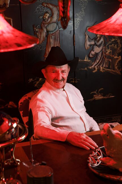 Homeowner Jimmy Bradley, 76, sits at his desk in the office of his house in Fort Worth.