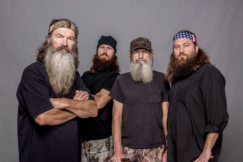 From left, Phil Robertson, Jase Robertson, Si Robertson and Willie Robertson from the A&E...