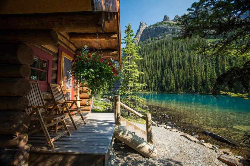 
The cabins at Lake O’Hara Lodge offer sweeping views of the lake and the mountains in Yoho...