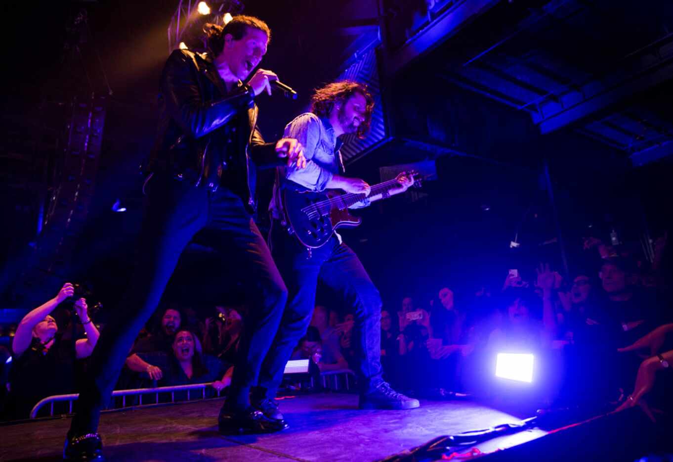 Lead singer David Shaw and guitar player Zack Feinberg of The Revivalists perform on...