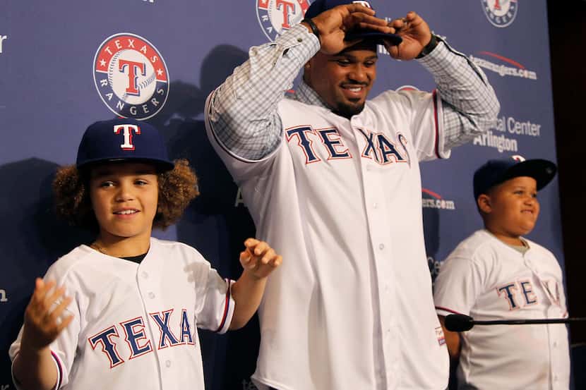 The Texas Rangers introduce Prince Fielder as the newest member of the team at Rangers...