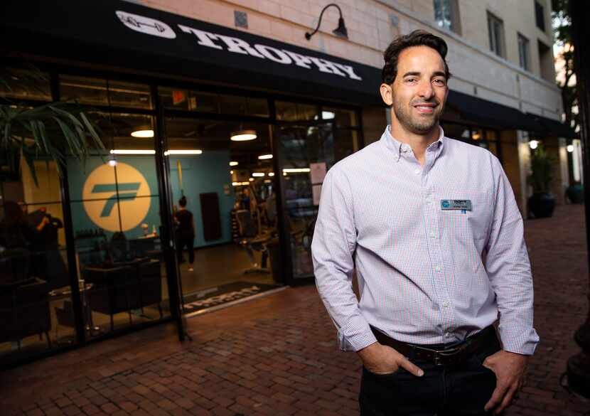 Kelley Gray, Trophy Fitness founder and CEO outside his gym in Uptown Dallas. 