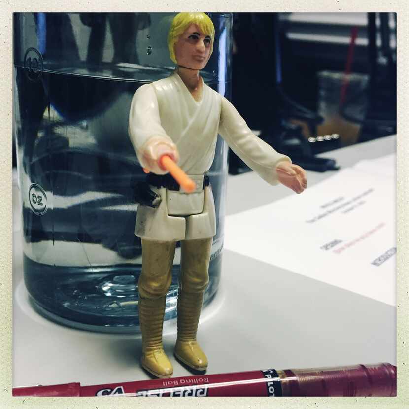 Co-host Christopher Wynn's (now) vintage Luke Skywalker 'Star Wars' action figure made an...