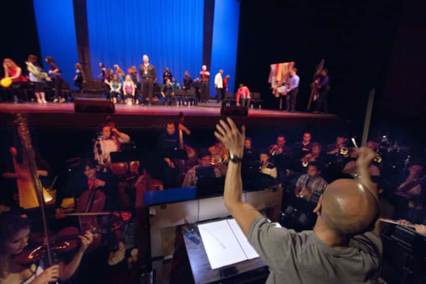Jay Dias, Music Director/Conductor of the Irving Lyric Stage, conducts the Lyric Stage...