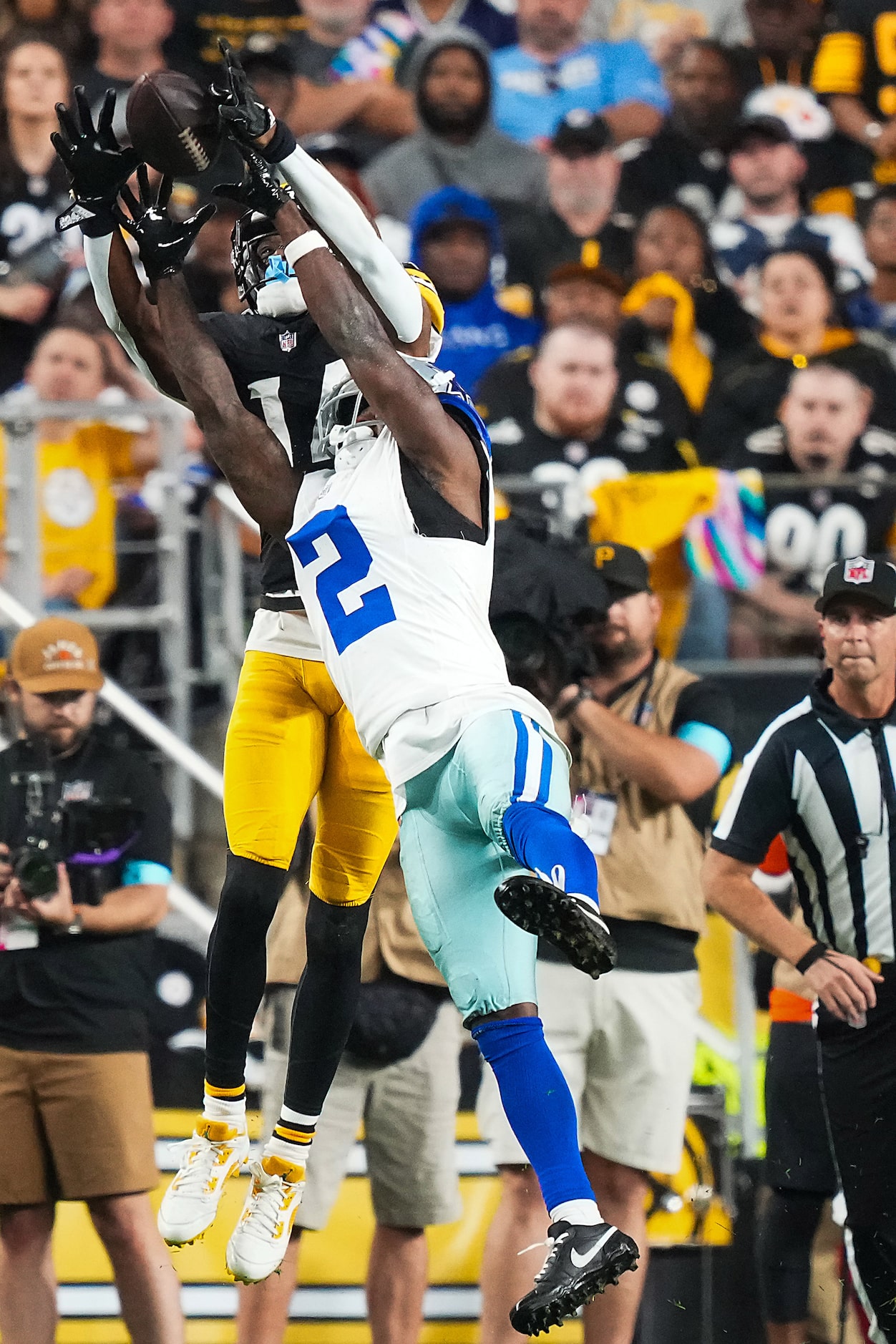 Dallas Cowboys cornerback Jourdan Lewis (2) breaks up a pass intended for Pittsburgh...