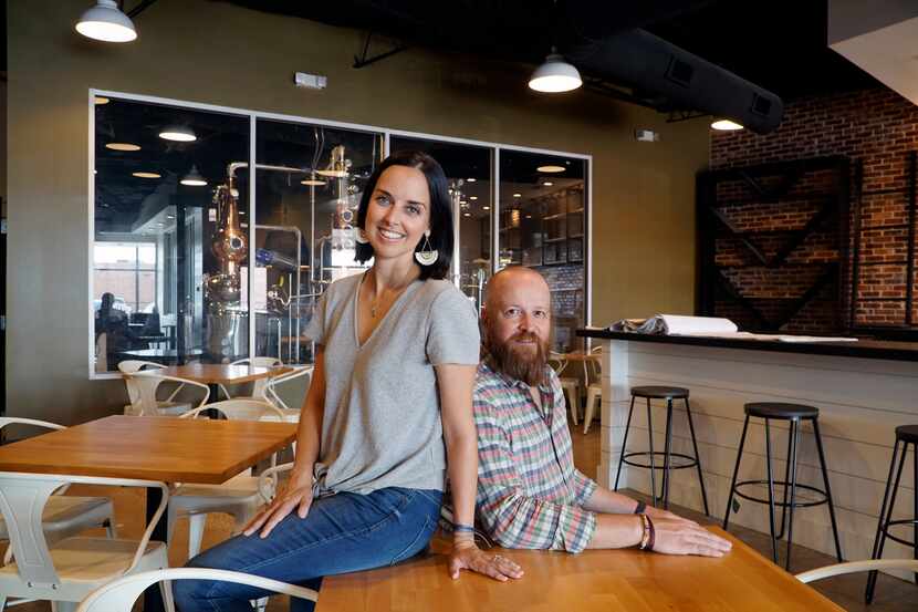 Sally and Evan Batt, co-owners of Lockwood Distilling Co. in Dallas, Texas on Thursday,...