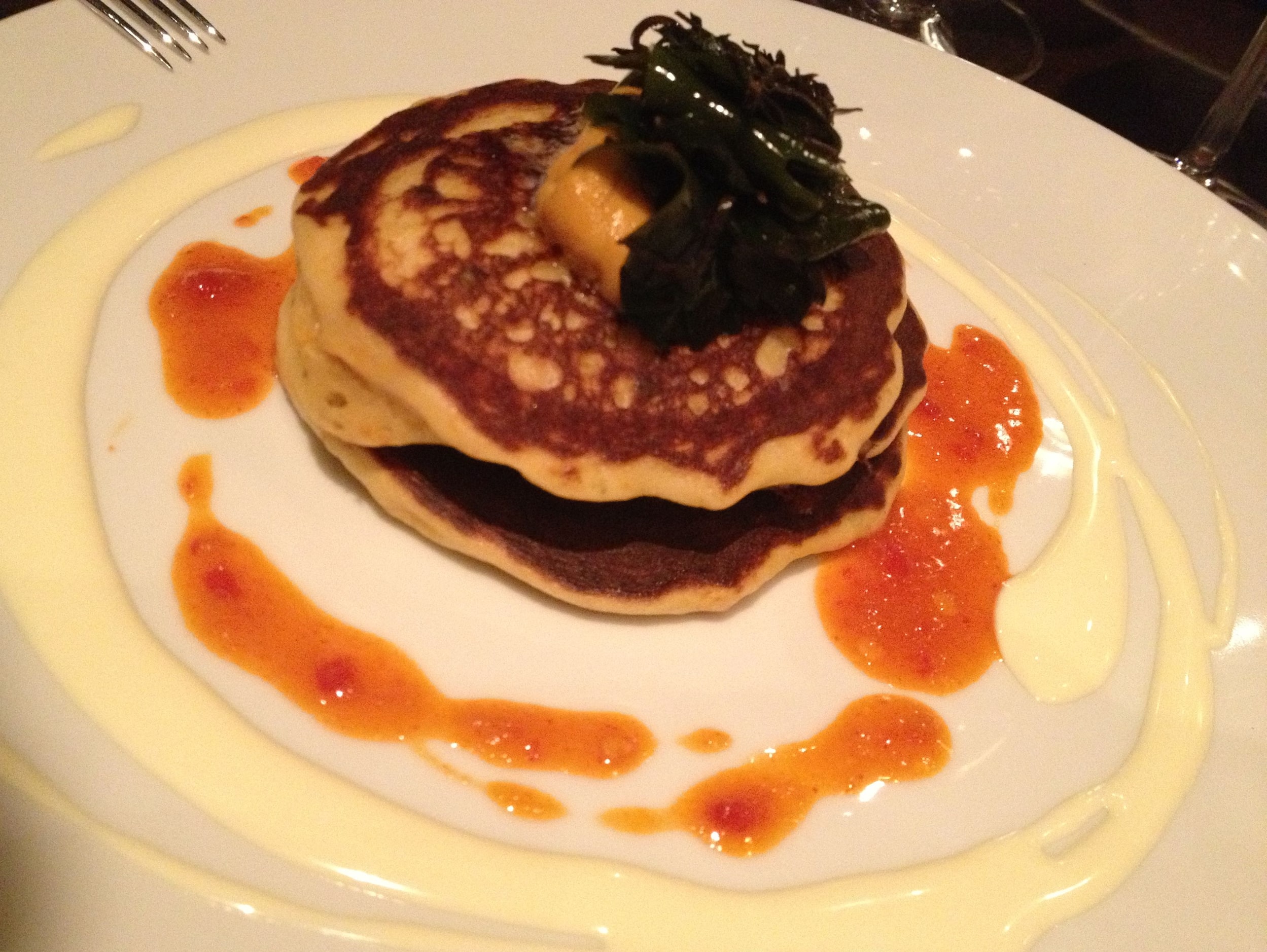 SHORT STACK OF UNI-CHIVE PANCAKES AT  FT33 -- It’s no longer on the menu, but Matt...