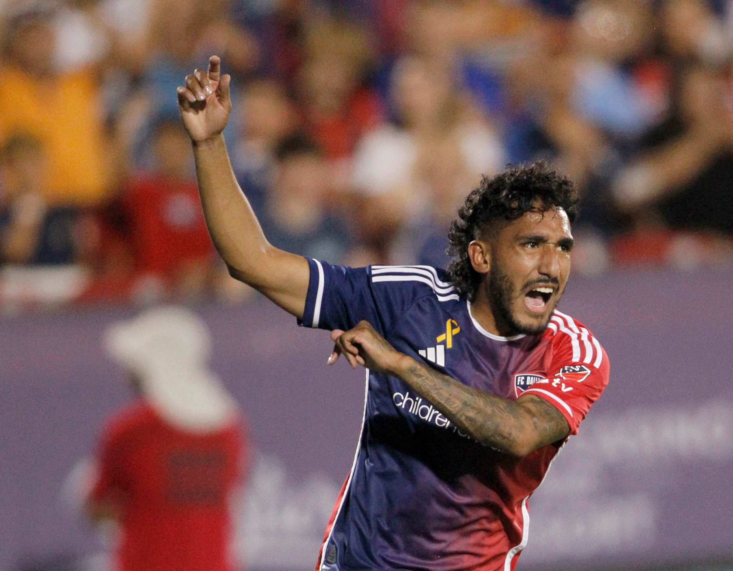 FC Dallas attacker Jesus Ferreira (10) reacts after a missed scoring opportunity during...