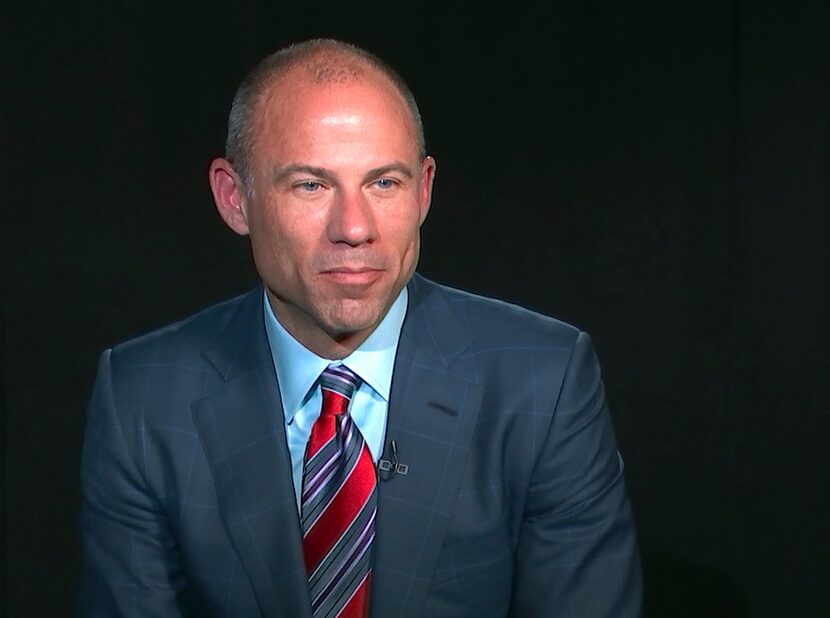 Michael Avenatti, attorney and spokesperson for adult film star Stormy Daniels, listens to a...