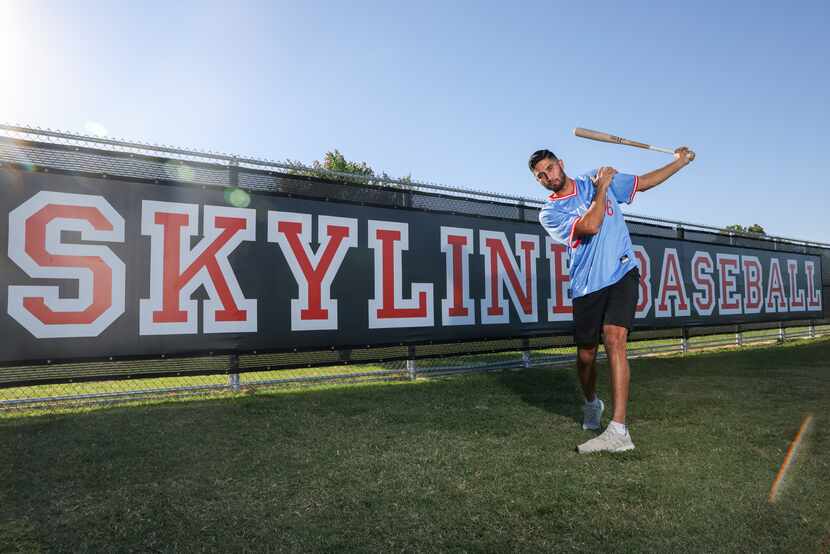 Skyline High School alumnus Shahid Sattar at the school’s baseball field in Dallas on...