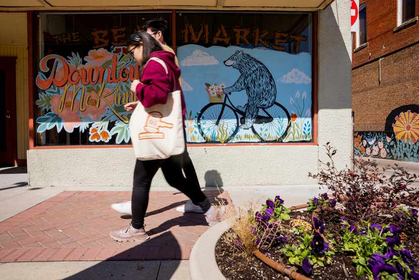 Local mural artist Andrea Holmes has painted 20 murals in downtown McKinney since the...