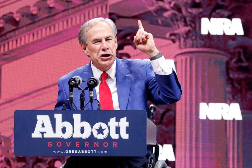 Texas Gov. Greg Abbott speaks during the Leadership Forum at 2024 NRA Annual Meetings and...