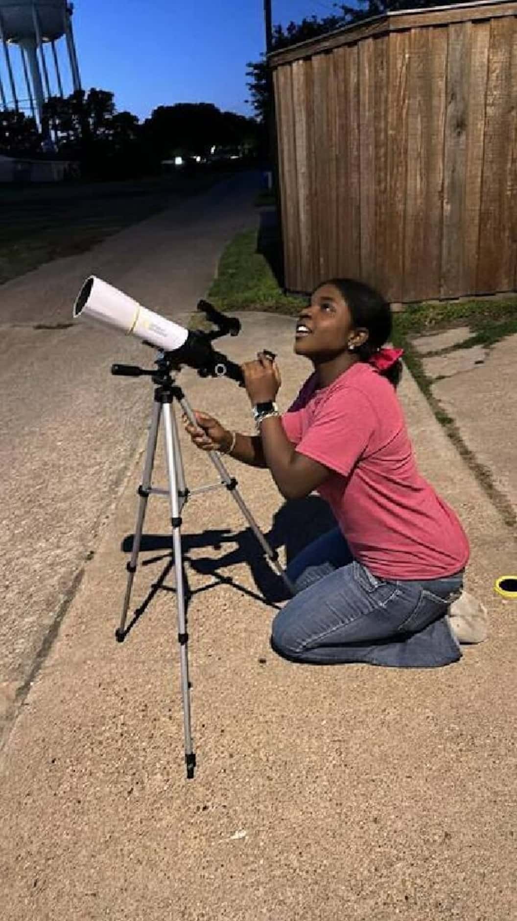 Mariah McDowell, 14, prepares for the total solar eclipse. Provided by Carole Sanders-Miles