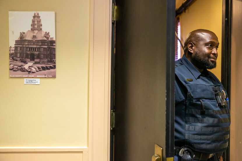 Ellis County Constable Precinct 3 Curtis Polk Jr. stands in the doorway leading to his...