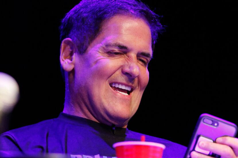 Mark Cuban cast his vote at the end of Fight No. 3 at Digital Fight Club at the Granada...