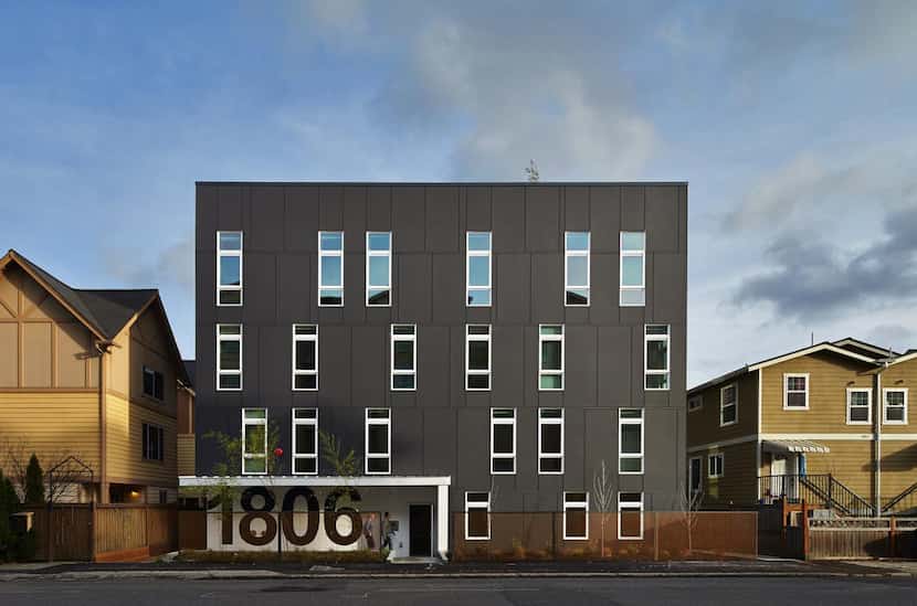 
Footprint 1806, a micro-apartment building on 23rd Avenue in Seattle, has 61 sleeping rooms...