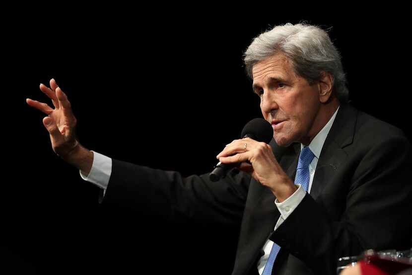 Former U.S. Secretary of State John Kerry  speaks during a Commonwealth Club of California...