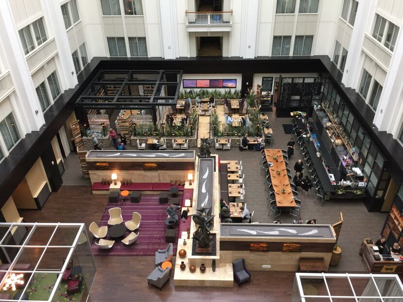 The lobby of the Nines and Urban Farmer, A Modern Steakhouse, in downtown Portland, Ore. 