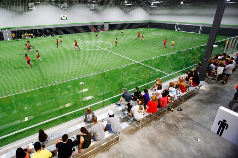 An indoor soccer game at Performance Indoor Training in Frisco