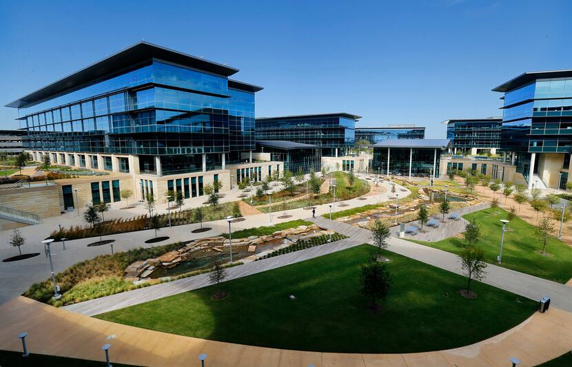 Toyota's new North American headquarters campus is viewed from the main terrace in Plano.